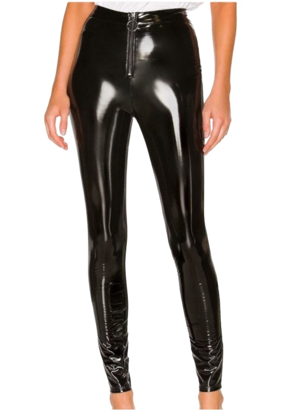 LPA Black Vinyl Skinny Ankle Pants Size S